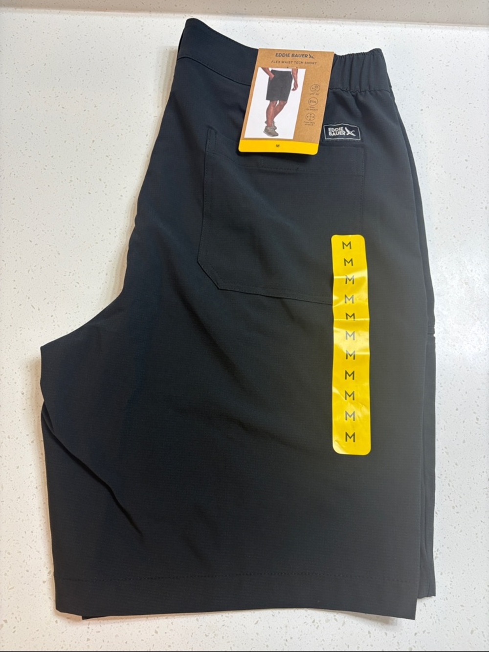 Eddie Bauer Flex Waist Tech Short - Size Medium - Black